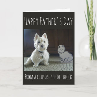 Carte Westie Fête des Pères "Fils à papa"