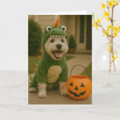 Carte Westie Halloween (Fleur jaune)