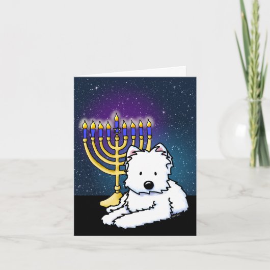 Carte Westie Hanoukka Menorah (Devant)