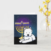 Carte Westie Hanoukka Menorah (Fleur jaune)