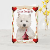 Carte Westie Kisses Pour Vous (Fleur jaune)