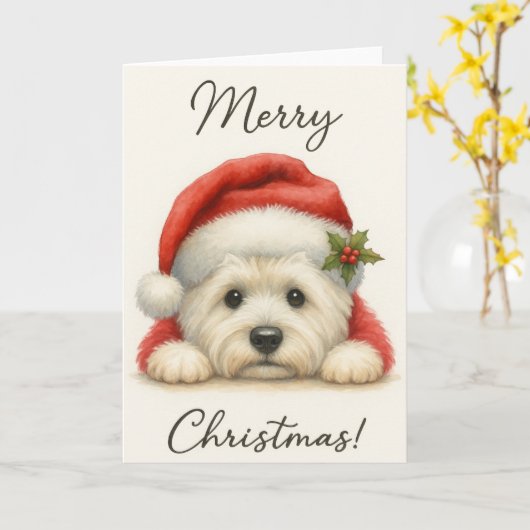 Carte Westie mignon (Fleur jaune)