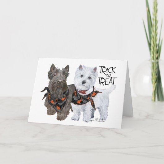 Carte Westie Scottie Trick ou Treat (Devant)