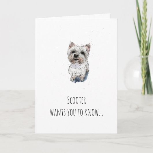 Carte Westie simple, West Highland Terrier Mothers journ (Devant)