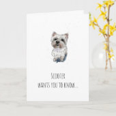 Carte Westie simple, West Highland Terrier Mothers journ (Fleur jaune)