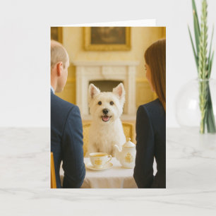 Carte Westie Tea Time avec les Royals