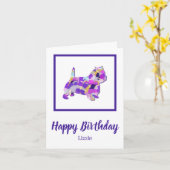 Carte Westie Terrier Chien Cute Silhouette Purple PY&B (Fleur jaune)