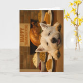 Carte Westie Thanksgiving (Fleur jaune)