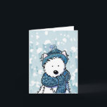 Carte Westin Sparkly Winter<br><div class="desc">KiniArt Westie Terrier art de chien par l'artiste contemporain PUP,  Kim Niles. ** La Parties scintillant est imprimée uniquement. © Kim Niles,  KiniArt ™️ - TOUS droits réservés.</div>