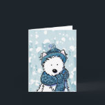 Carte Westin Sparkly Winter<br><div class="desc">KiniArt Westie Terrier art de chien par l'artiste contemporain PUP,  Kim Niles. ** La Parties scintillant est imprimée uniquement. © Kim Niles,  KiniArt ™️ - TOUS droits réservés.</div>