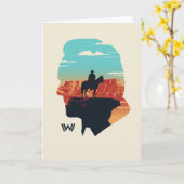 Carte Westworld | Dr Ford Silhouette Of Man en noir (Fleur jaune)