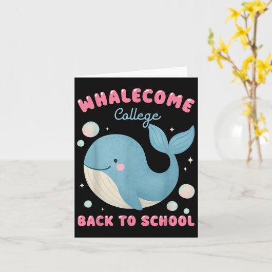 Carte Whalecome Drôle Retour À L'École College Ocean Tea (Fleur jaune)
