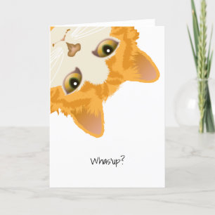 Carte Whas up Orange Upside Down Cat