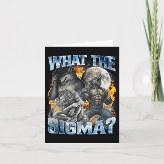 Carte What The Sigma Cool Funny Alpha Wolf Werewolf Boot (Devant)