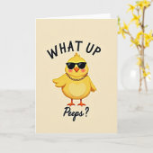 Carte What Up Cool Chick Happy Card (Fleur jaune)