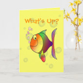 Carte What's Up Thinking of You Funny Fish and Bubbles (Fleur jaune)
