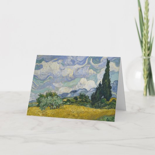 Carte Wheat Field with Cypresses, Oil Painting, Van Gogh (Devant)