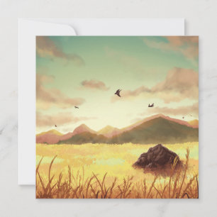 Carte Wheat fields at sunrise