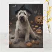 Carte Wheaten Terrier Citrouille Halloween effroi (Fleur jaune)