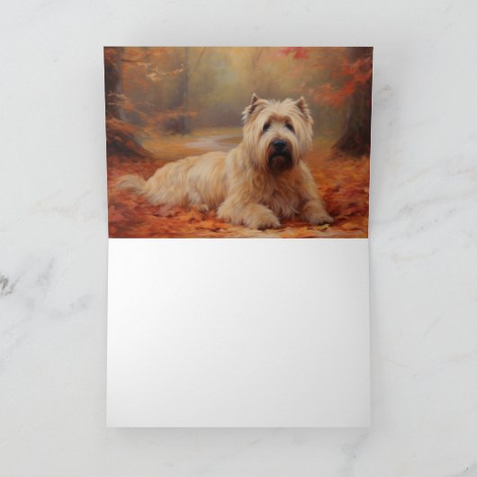Carte Wheaten Terrier dans les feuilles d'automne automn (Intérieur)