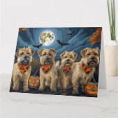 Carte Wheaten Terrier Halloween Éffrayant (Devant)