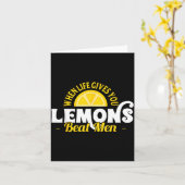 Carte When Life Gives You Lemons Beat Men Funny Sarcasm  (Fleur jaune)