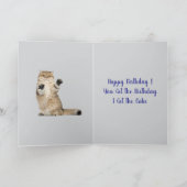 Carte When the Cat Cares.. Just a Little –Funny Birthday (Intérieur)
