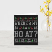 Carte Where My Ho's At Ho Matching Couple Christmas Ugly (Fleur jaune)