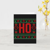 Carte Where My Ho's At Ugly Christmas Sweater Couples Ma (Fleur jaune)