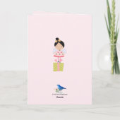 Carte Whimsical 2ème, fée d'anniversaire, filles rose mi (Dos)