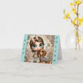 Carte Whimsical Best Friend Dachshund (Fleur jaune)