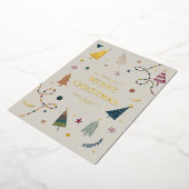 Carte Whimsical Boho Christmas Trees Gold (Rotation)