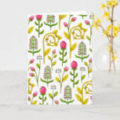 Carte Whimsical Botanical Floral Pattern Blank (Fleur jaune)