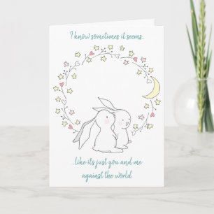 Carte Whimsical Bunny You and Me Romantic