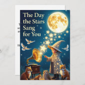 Carte Whimsical Celestial Birthday Card: Enchanted Folk (Devant / Derrière)