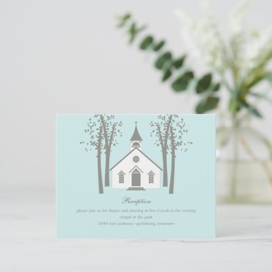 Carte Whimsical Chapel Mariage Réception (Debout devant)