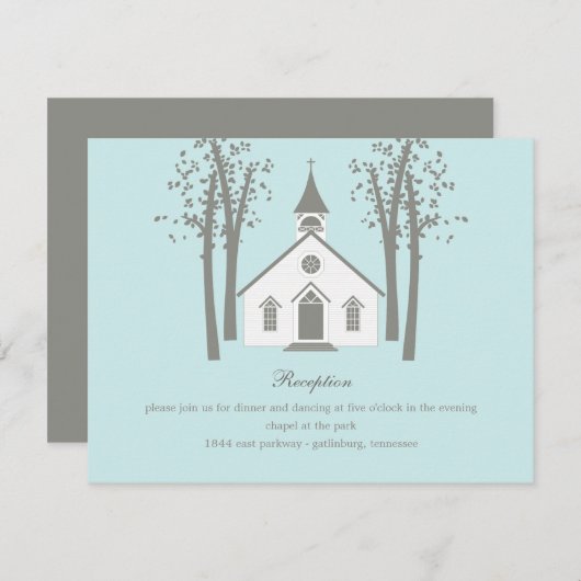 Carte Whimsical Chapel Mariage Réception (Devant / Derrière)