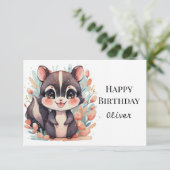 Carte Whimsical Children's Skunk Anniversaire (Debout devant)