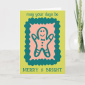 Carte Whimsical Christmas Cookie Merry & Bright Holiday (Devant)