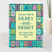Carte Whimsical Christmas Grid Cute Custom Message (Devant)