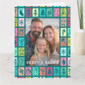 Carte Whimsical Christmas Grid Cute Custom PHOTO Message (Devant)