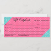 Carte Whimsical Cupcake Boulangerie Certificat cadeau (Dos)