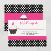 Carte Whimsical CupcakeBoulangerie Certificat cadeau d'a (Devant / Derrière)