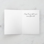 Carte Whimsical Cute Chat et dame Bonjour Salutation (Intérieur)