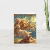 Carte Whimsical Dachshund and Girl Téléchargeable (Devant)