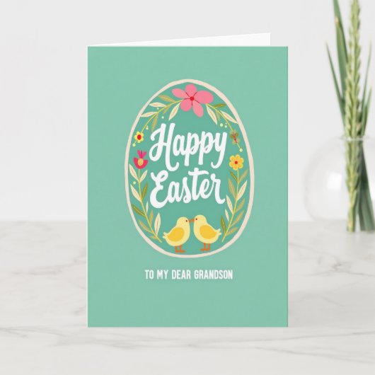 Carte Whimsical Easter Grandson Card (Devant)