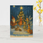 Carte Whimsical Fairies and Elves Custom Christmas (Fleur jaune)