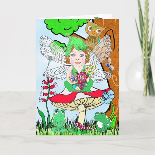 Carte Whimsical Fairy Elf sur Magic Mushroom Anniversair (Devant)