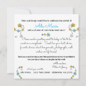 Carte Whimsical Floral New Baby Card Douche (Dos)