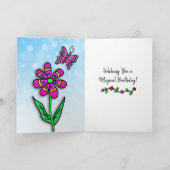 Carte Whimsical Folk Art Fairy Girl Joyeux anniversaire (Intérieur)